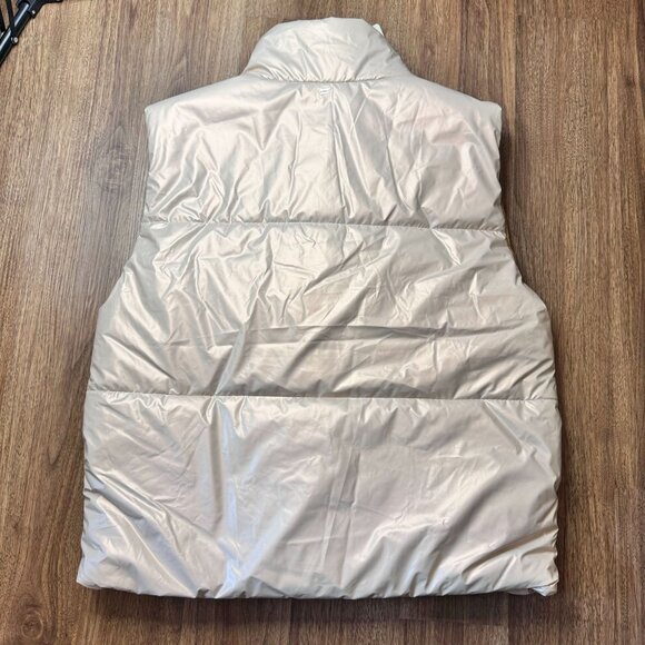 Fabletics NWT Oversized Puffer Vest Womens XL Polyester Blush Pink Pearlescent - Picture 2 of 13